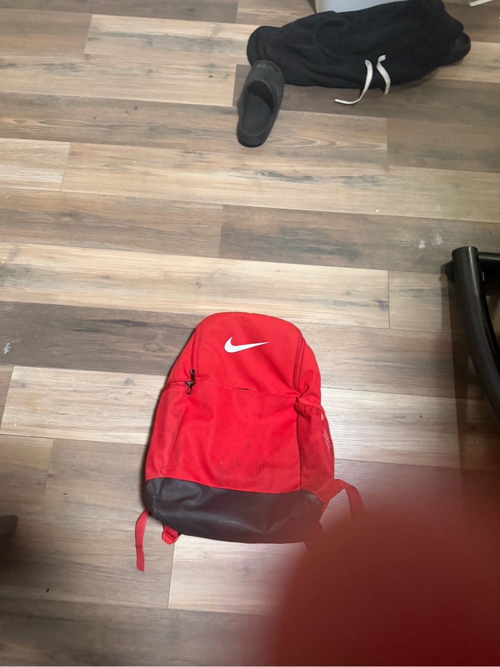 Nike Red Backpack with White Swoosh